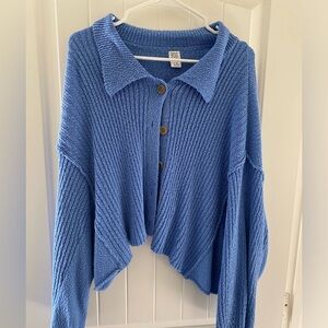 Cropped Oversized Knit Cardigan